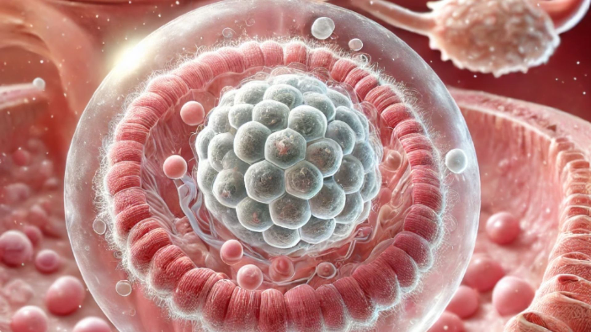 Implantacja zarodka w procedurze in vitro. Wizja stworzona przez AI